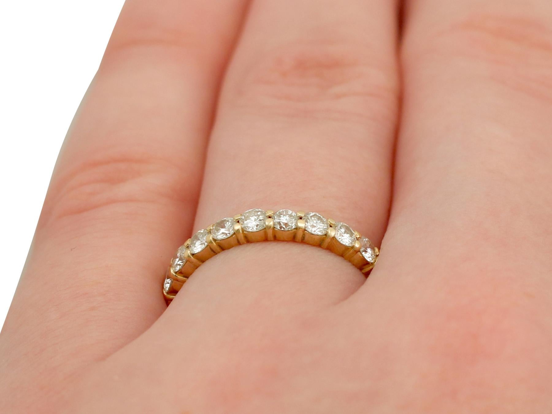 French 1.32 Carat Diamond and Yellow Gold Full Eternity Ring 4