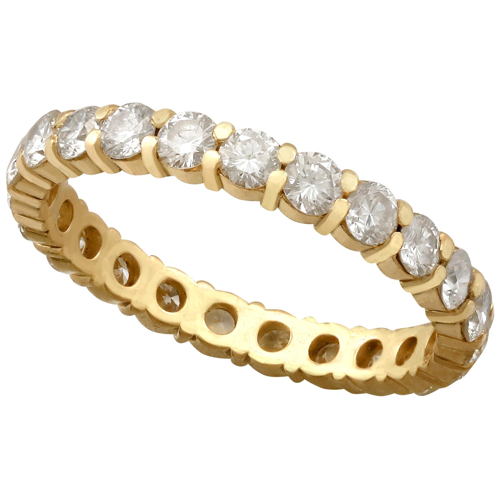 French 1.32 Carat Diamond and Yellow Gold Full Eternity Ring