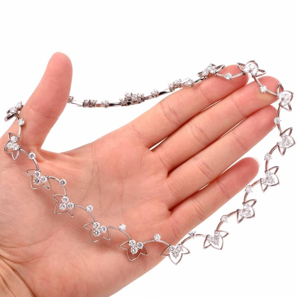 Französische 14,38 Karat Diamant Platin Choker Halskette im Zustand „Hervorragend“ im Angebot in Miami, FL