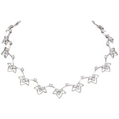 French 14.38 Carat Diamond Platinum Choker Necklace