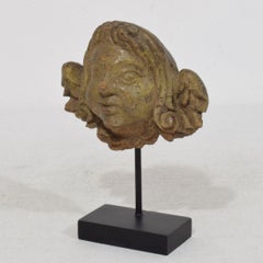 French 16th/ 17th Century Weathered Oak Renaissance  Angel Fragment