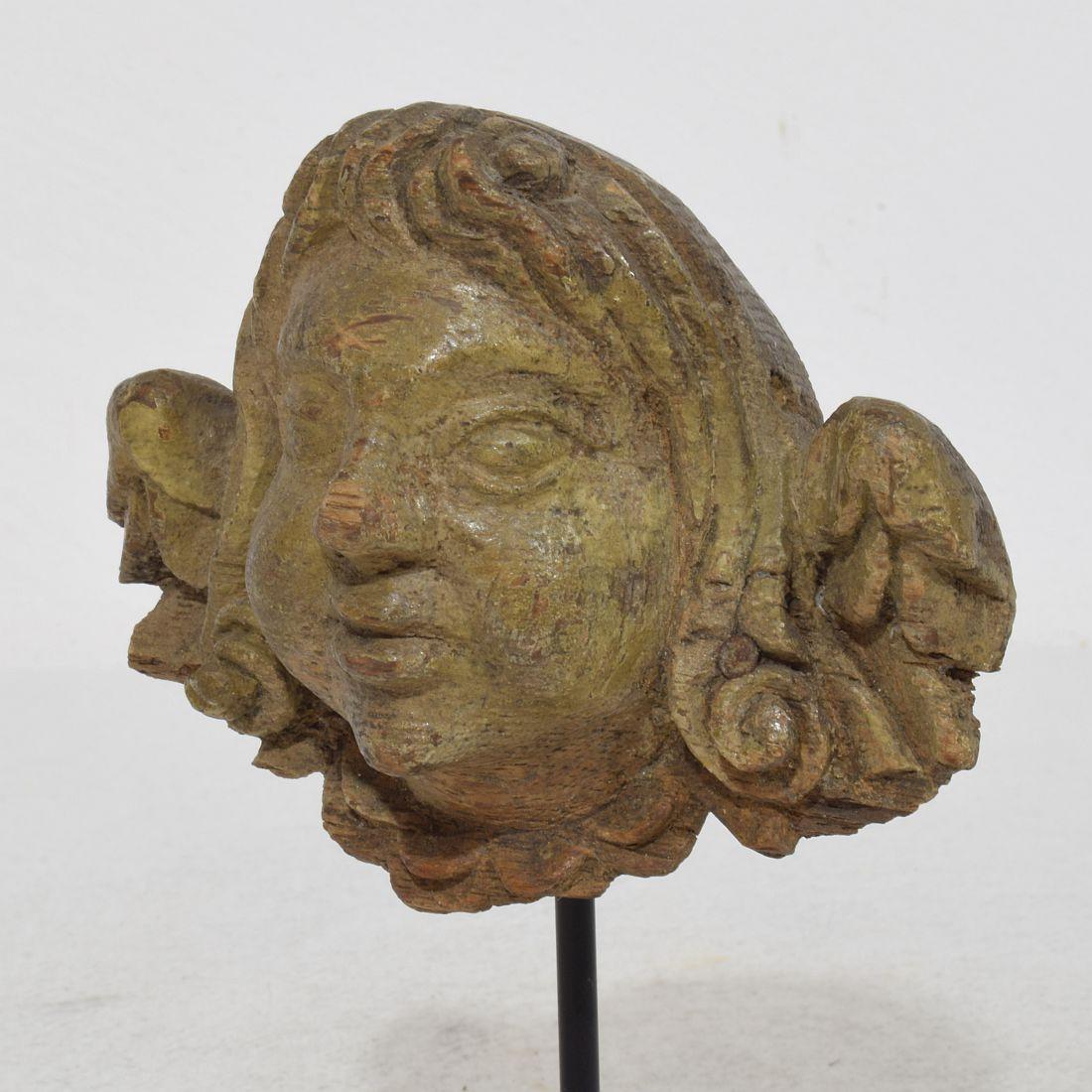 Rinascimento francese in Oak del XVI/XVII secolo, soggetto ad agenti atmosferici  Frammento di angelo in vendita 1
