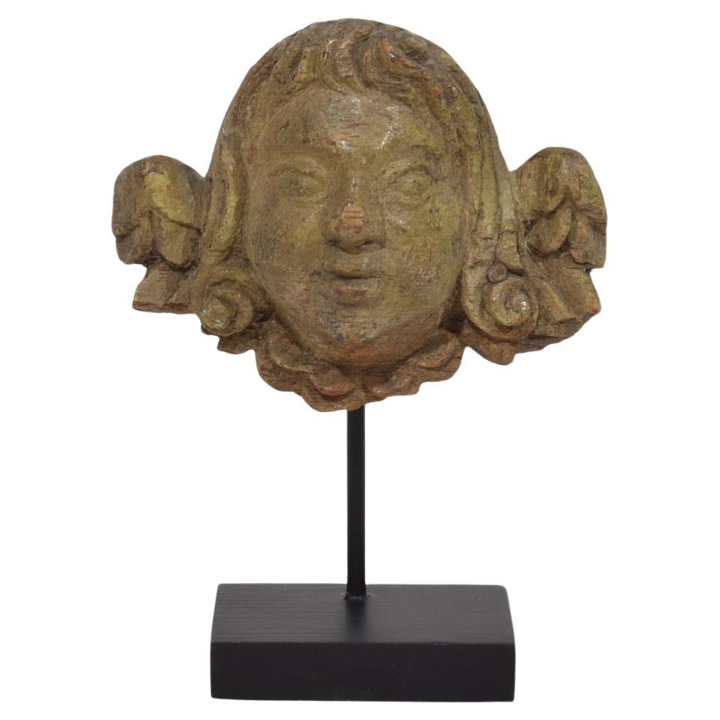 French 16th/ 17th Century Weathered Oak Renaissance  Engel Fragment