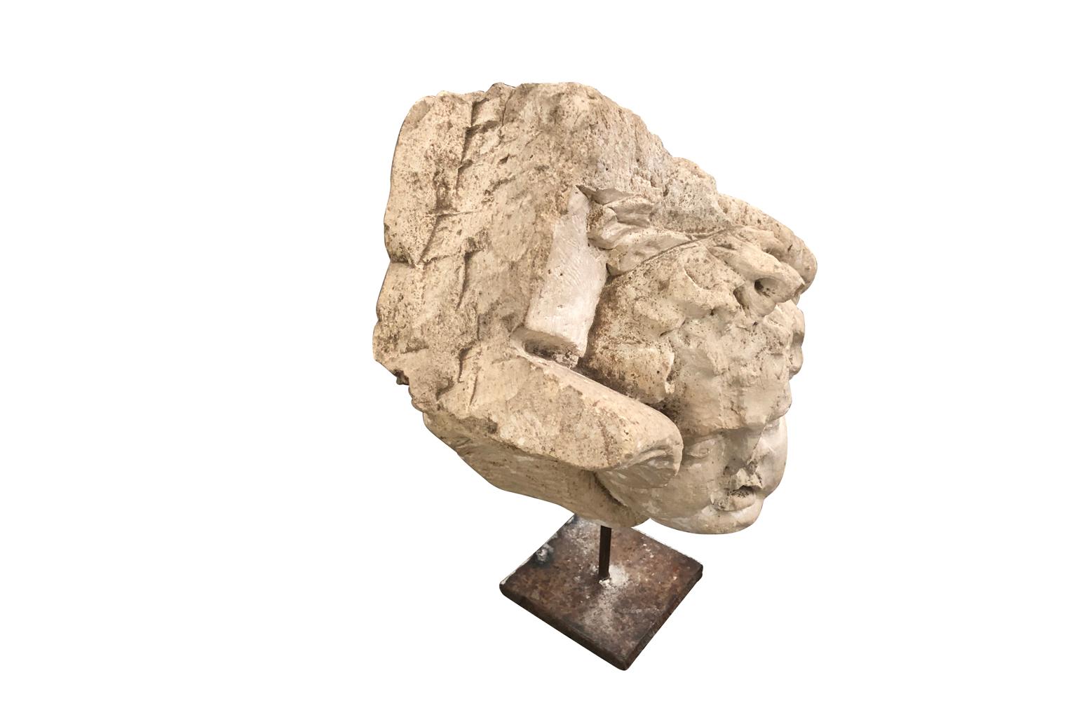 French 16th Century Angel Stone Fragment In Good Condition For Sale In Atlanta, GA