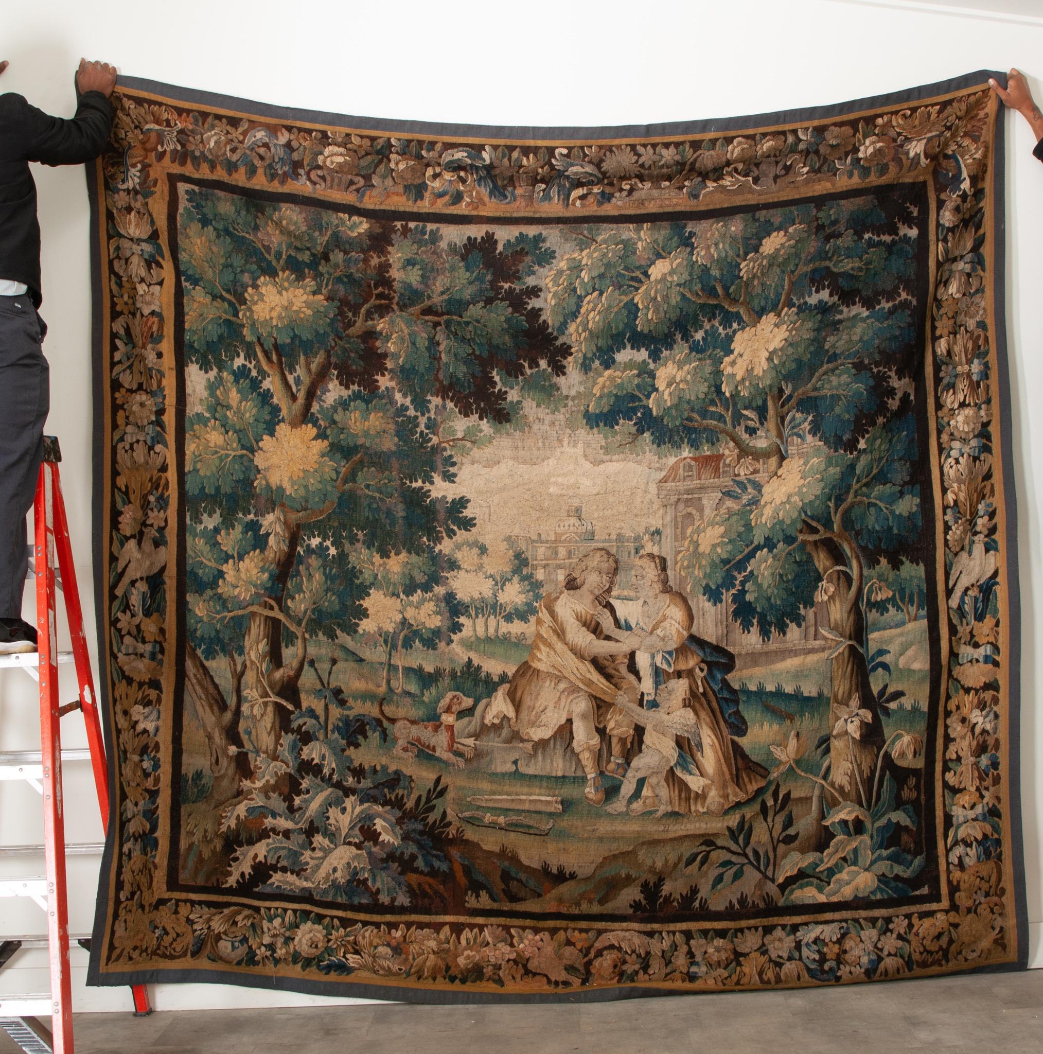 Antiker französischer Aubusson-Wandteppich aus dem 16. Jahrhundert (Handgewebt) im Angebot
