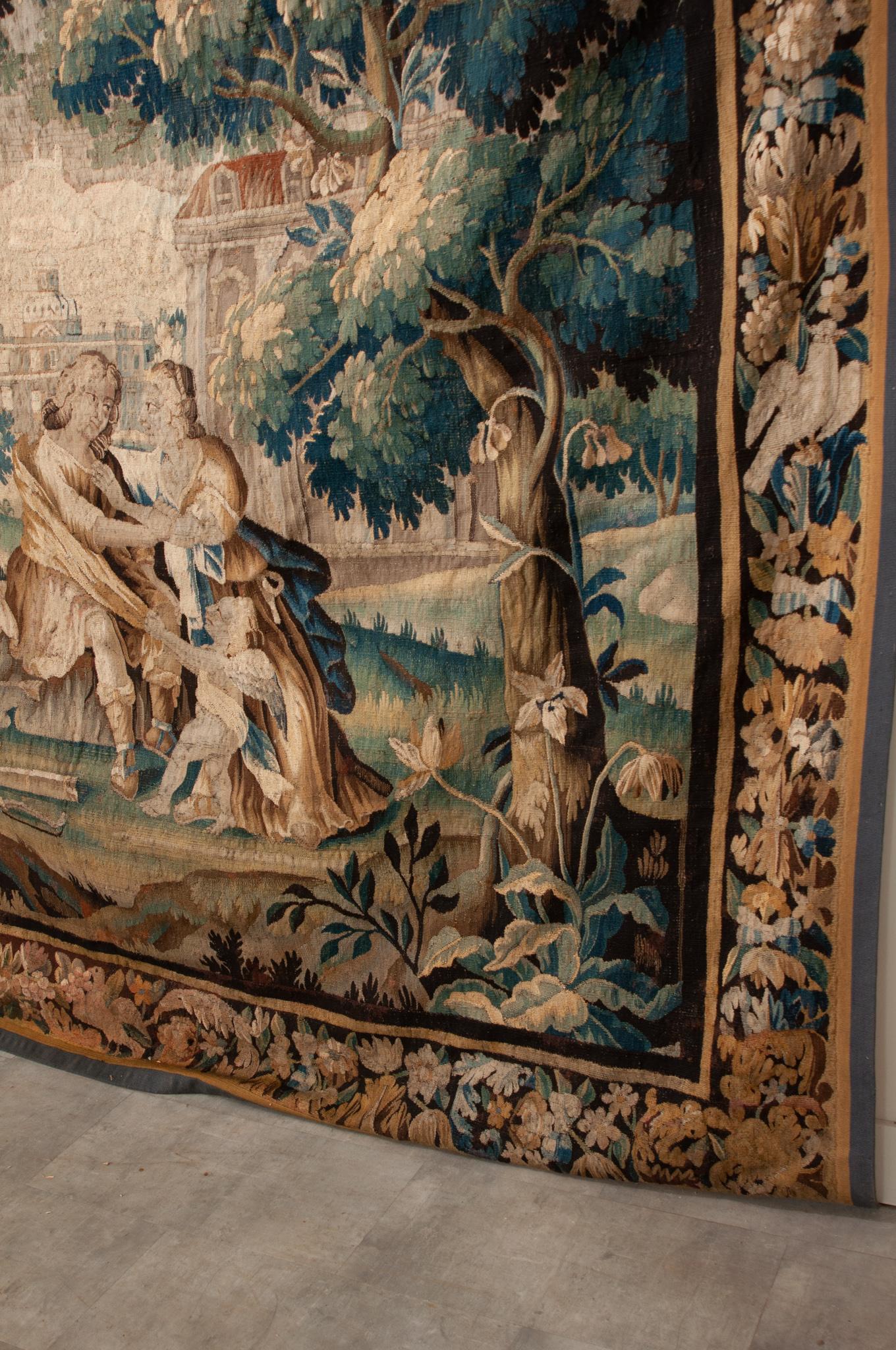 Antiker französischer Aubusson-Wandteppich aus dem 16. Jahrhundert im Angebot 1