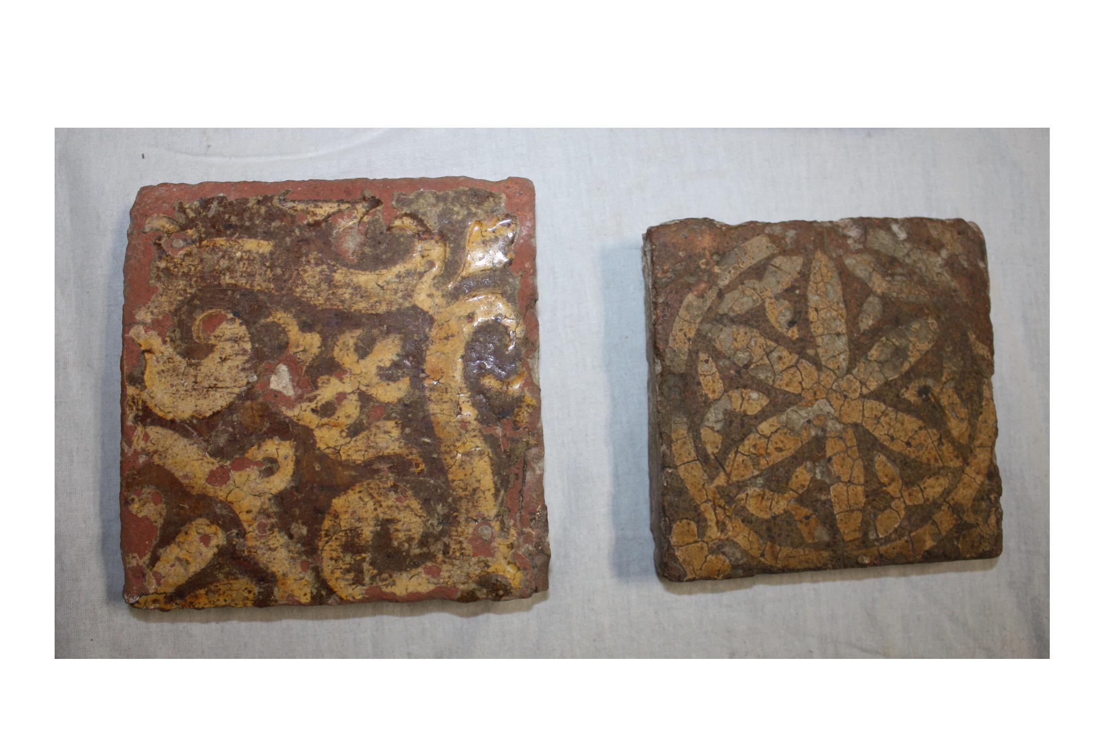 Terracotta French 16th Century Tiles For Sale