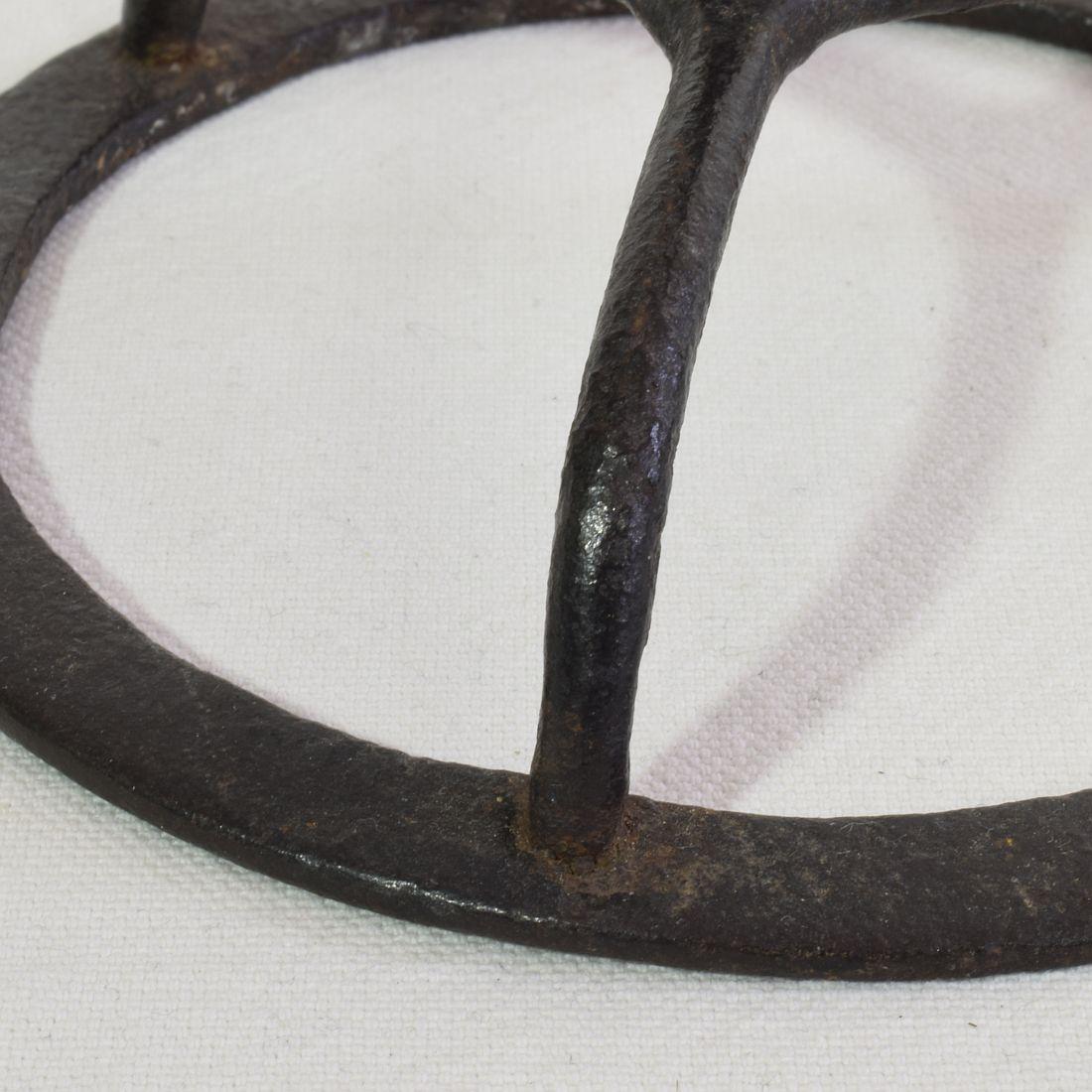 French, 17/ 18th Century Hand Forged Iron Candleholder For Sale 10