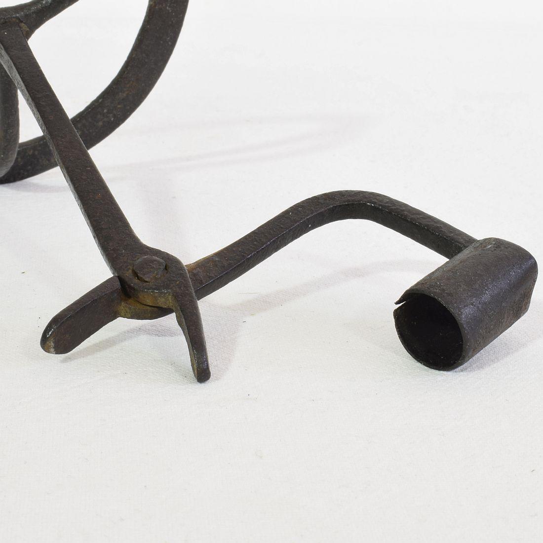 French, 17/ 18th Century Hand Forged Iron Candleholder For Sale 12