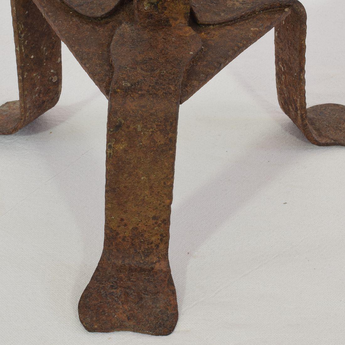 French 17/18th Century Hand Forged Iron Candleholder For Sale 13