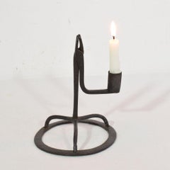French, 17/ 18th Century Hand Forged Iron Candleholder