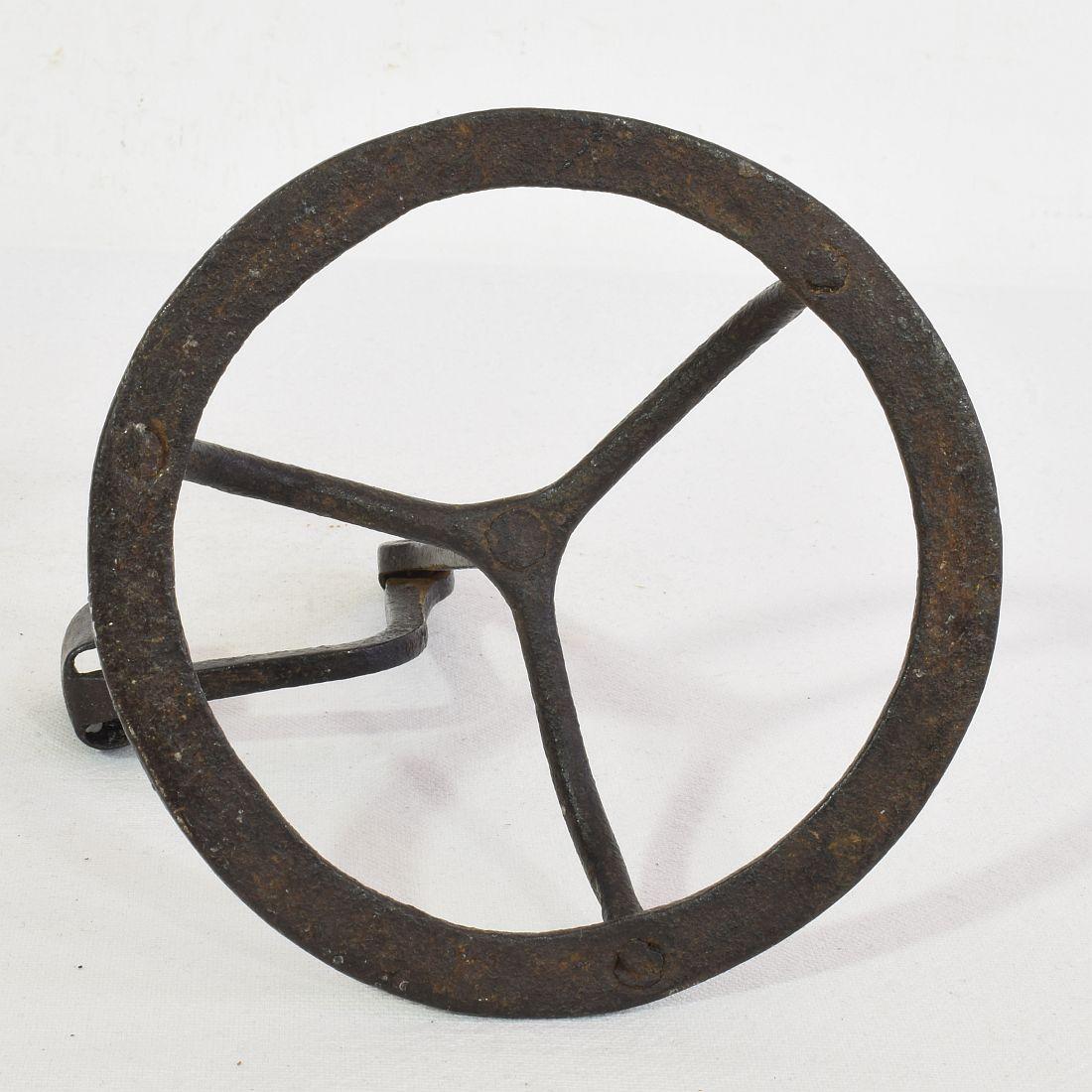 French, 17/ 18th Century Hand Forged Iron Candleholder For Sale 15