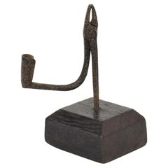 French, 17/ 18th Century Hand Forged Iron Candleholder