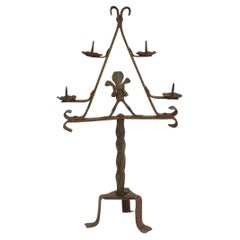 French 17/18th Century Hand Forged Iron Candleholder