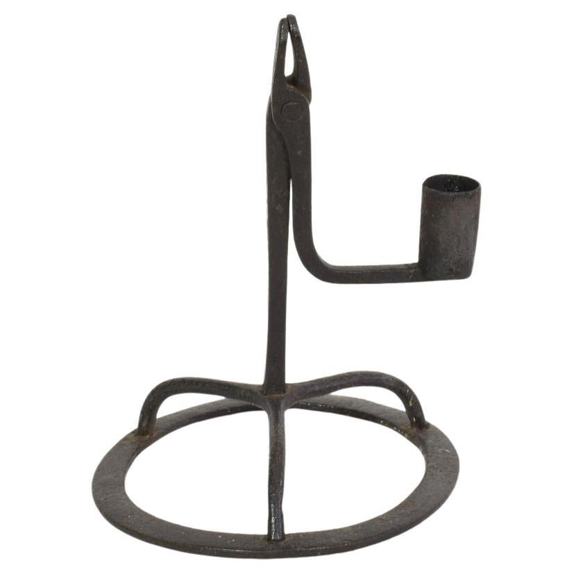 French, 17/ 18th Century Hand Forged Iron Candleholder