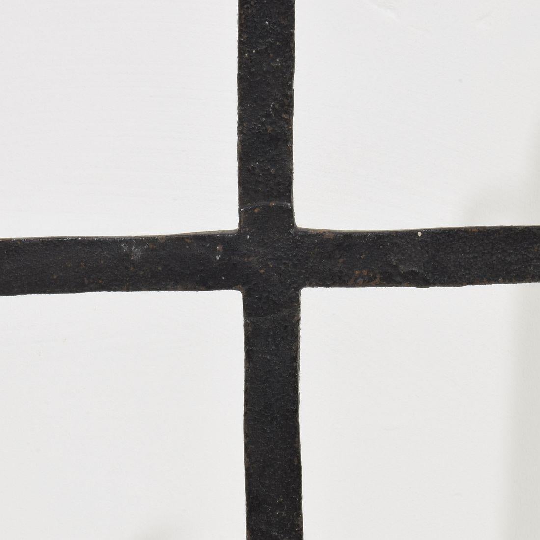 French, 17/18th Century, Hand Forged Iron Village Cross For Sale 5
