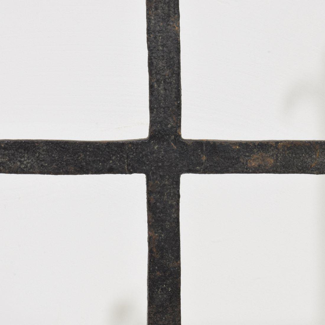 French, 17/18th Century, Hand Forged Iron Village Cross For Sale 11