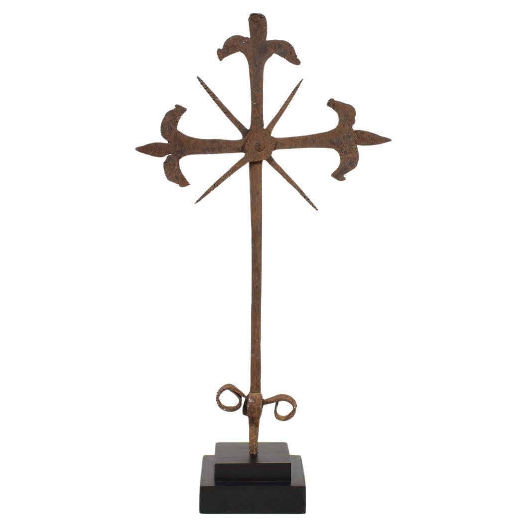 French, 17/18th Century, Hand Forged Iron Village Cross