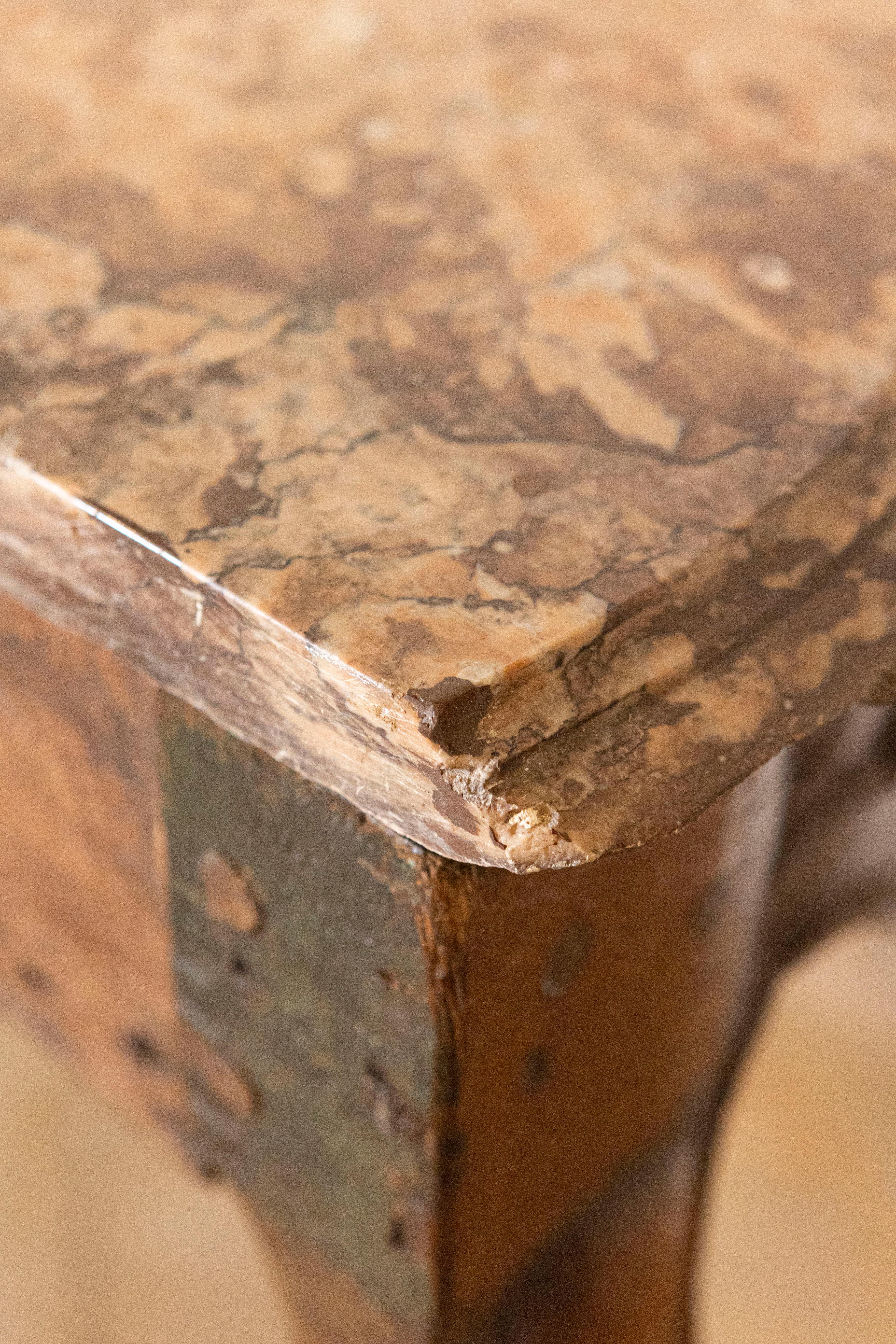 French 1720s Régence Period Walnut Console Table with Original Marble Top For Sale 6