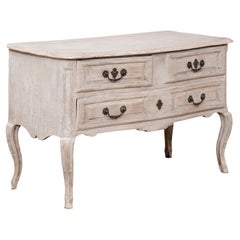 French 1730s Régence Period Painted Elm Three-Drawer Commode with Cabriole Leg