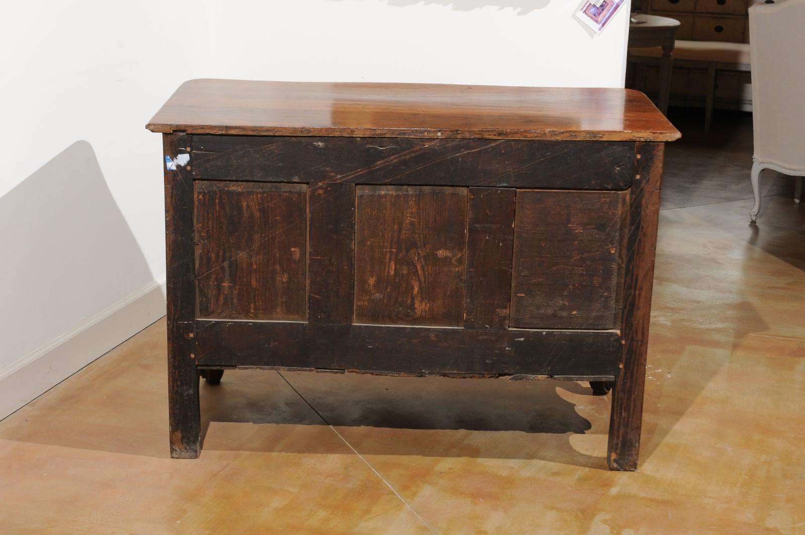 French 1740s Louis XV Two-Drawer Commode with Carved Apron and Cabriole Legs 5