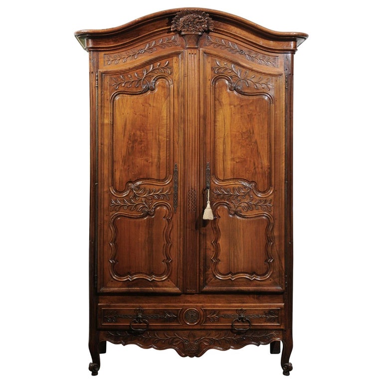 French 1750s Louis Xv Period Walnut, French Armoire Furniture