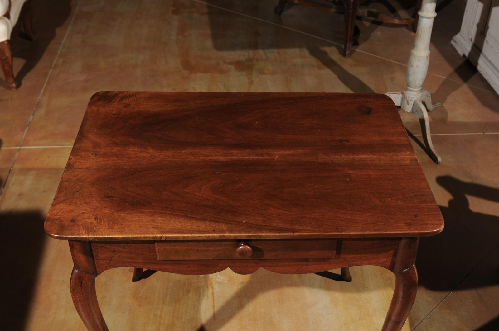 French 1750s Louis XV Walnut Table with Acacia Legs from the Rhône Valley 7