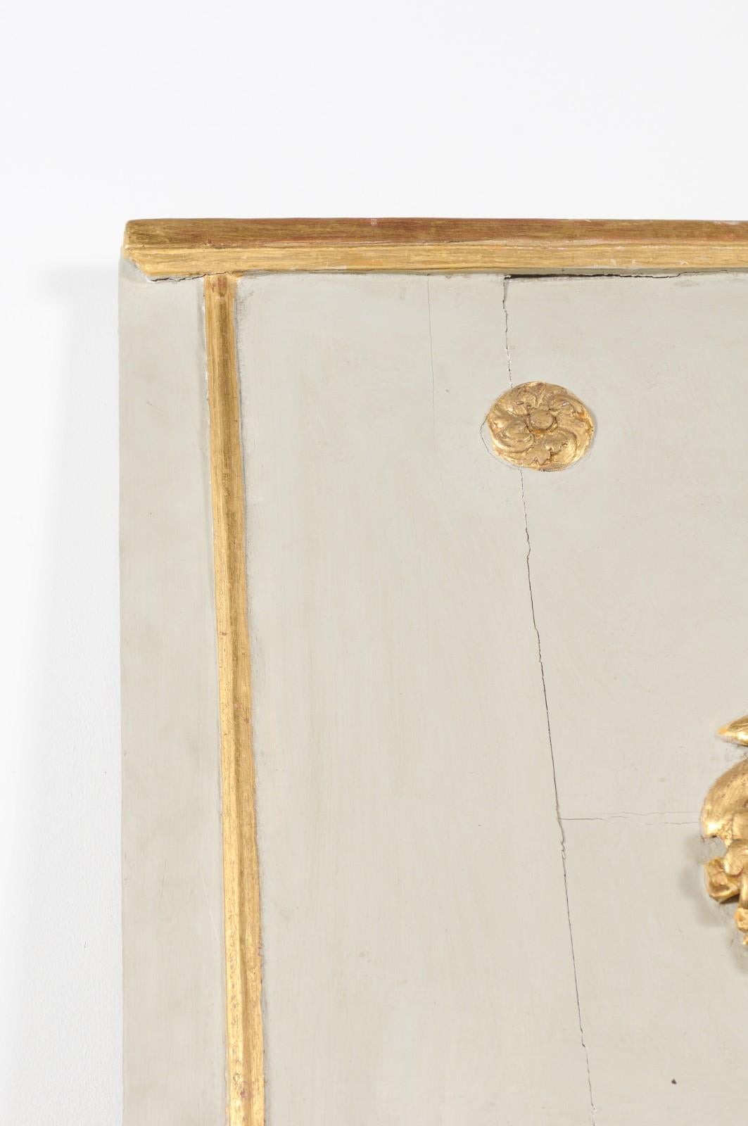 Französisch 1775 Transition Periode gemalt und vergoldet Trumeau Spiegel mit geschnitzten Urne im Angebot 6