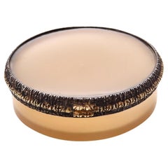 French 1790 Antique Snuff Box in 19kt Gold Sterling and Translucent Gray Agate