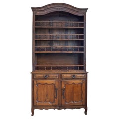 French 1790s Louis XV Style Cherry Vaisselier with Baluster Adorned Shelves