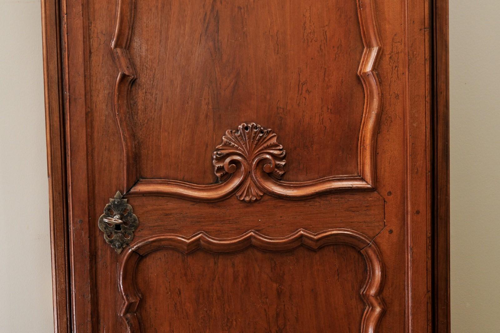 18th Century French 1790s Louis XVI Period Communication Door with Carved Foliage Motif