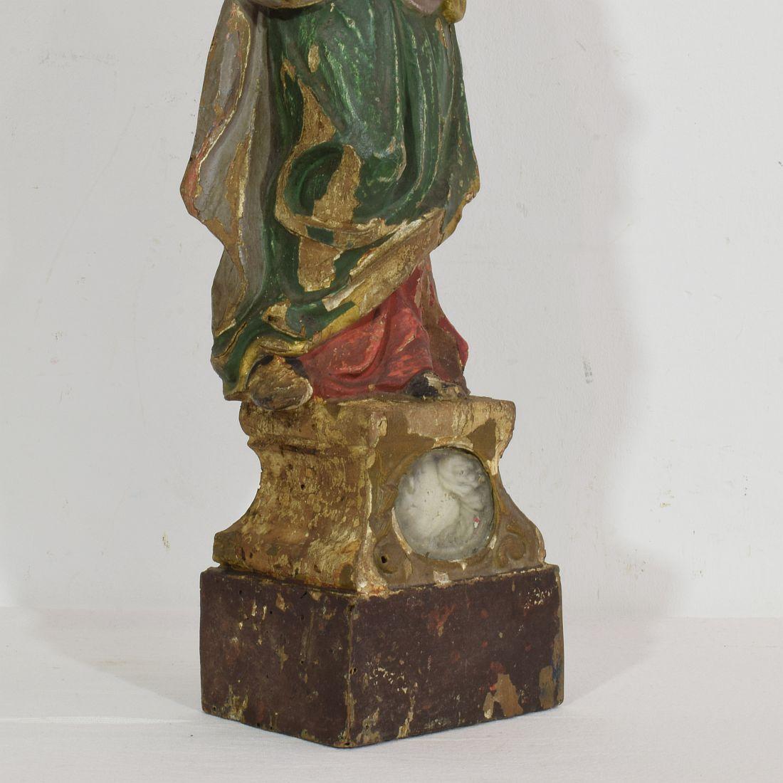 French 17th/18th Century Carved Wooden Saint Peter 5