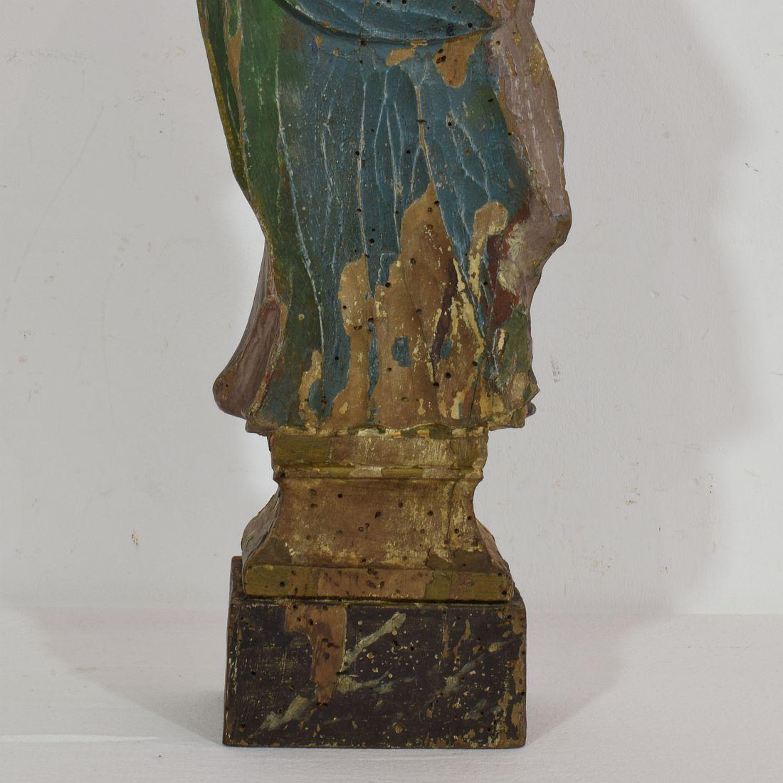 French 17th/18th Century Carved Wooden Saint Peter 9