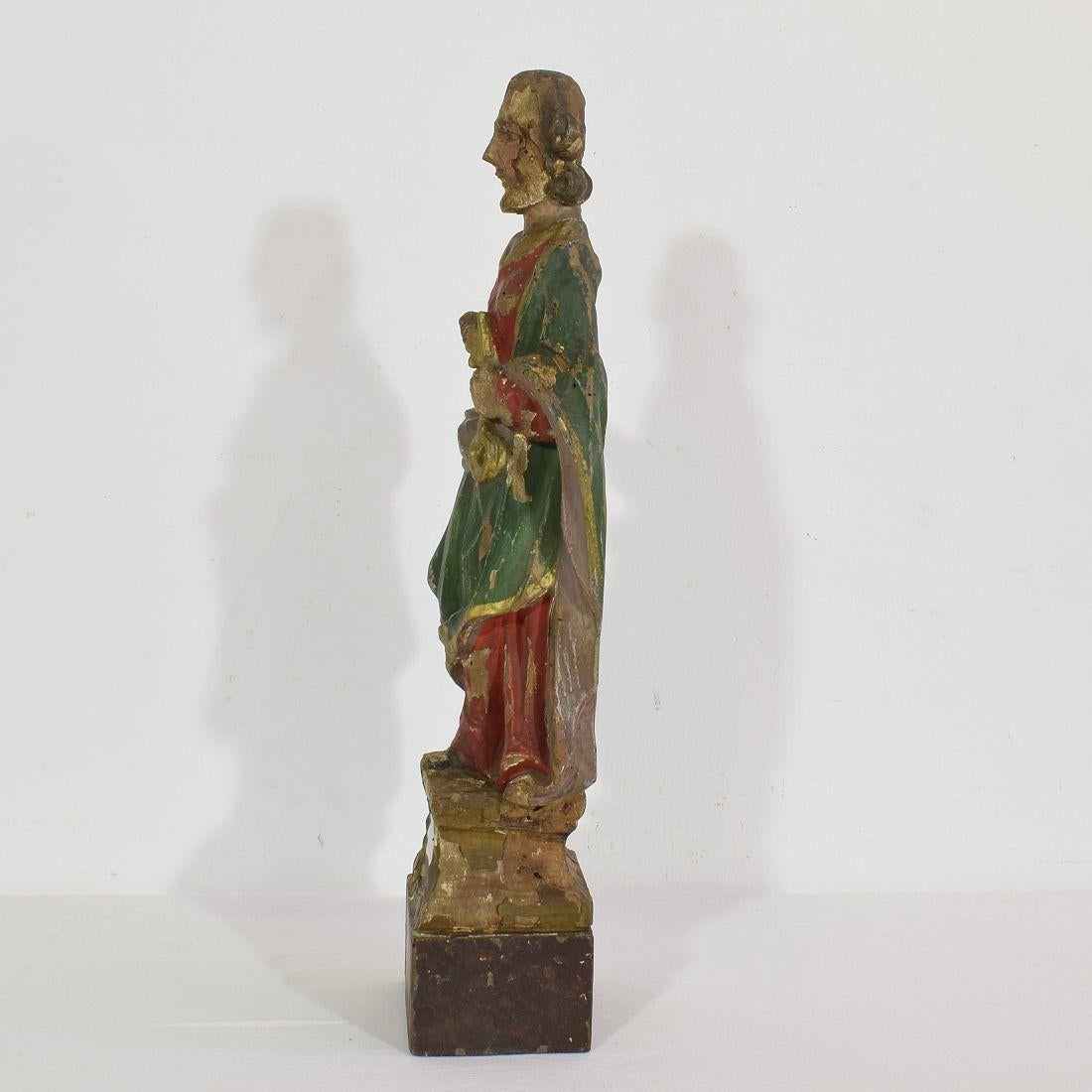 French 17th/18th Century Carved Wooden Saint Peter 1