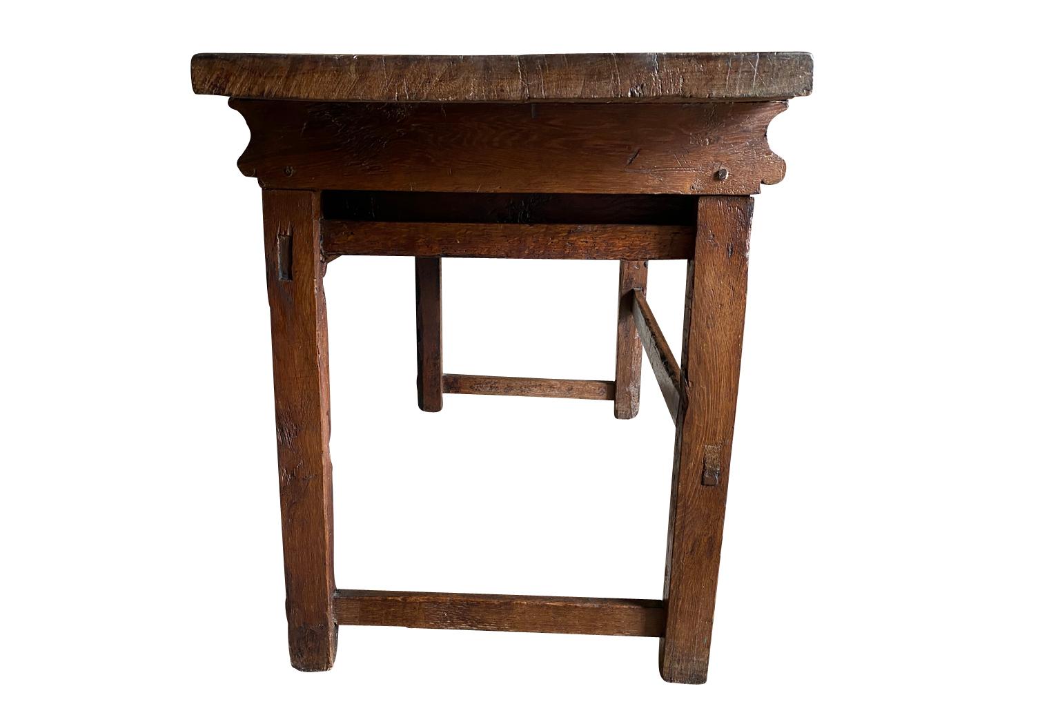 Chestnut French 17th Century Arte Populaire Side Table For Sale