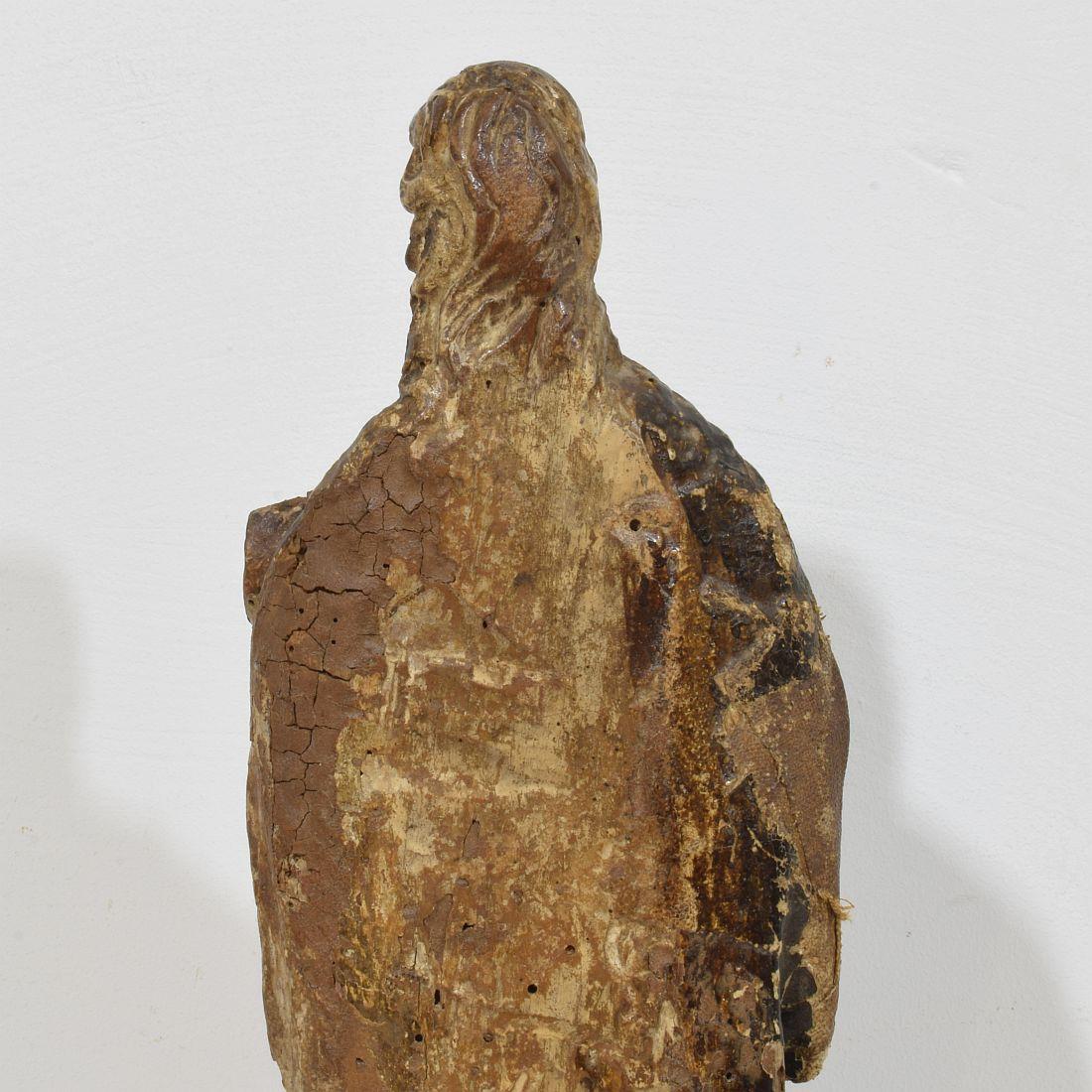 French 17th Century Baroque Wooden Madonna with Child For Sale 5