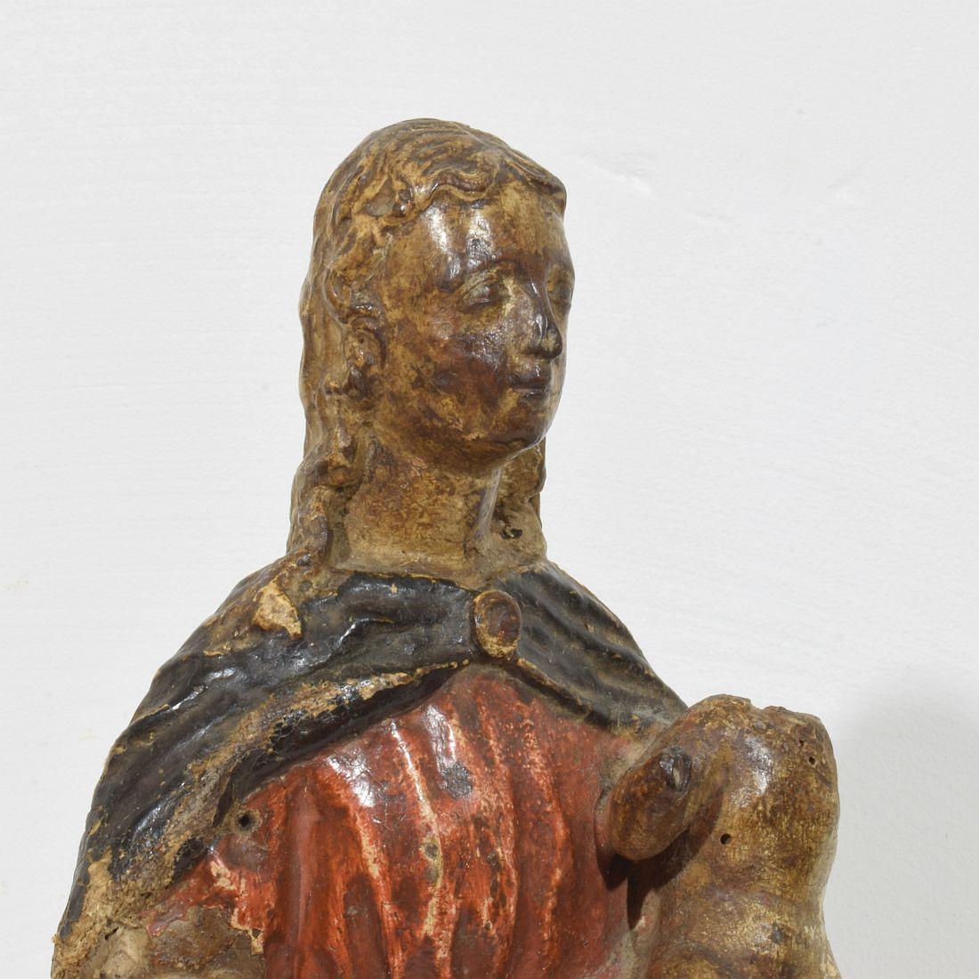 Madonna avec enfant baroque française du 17ème siècle en vente 10