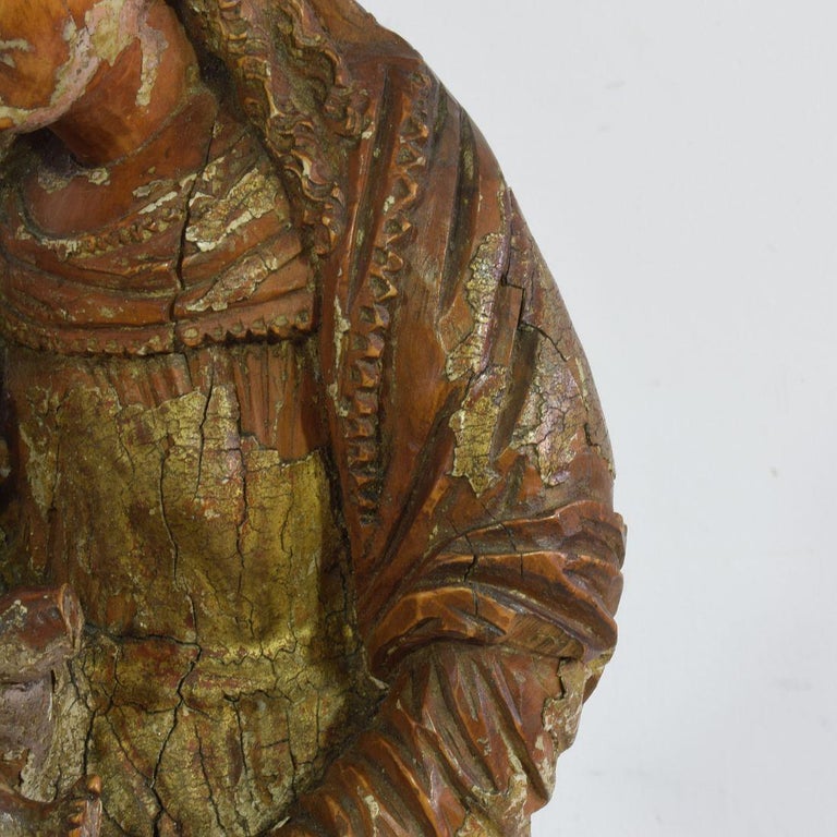 French 17th Century Baroque Wooden Madonna with Child at 1stDibs