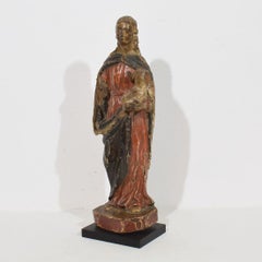 French 17th Century Baroque Wooden Madonna with Child