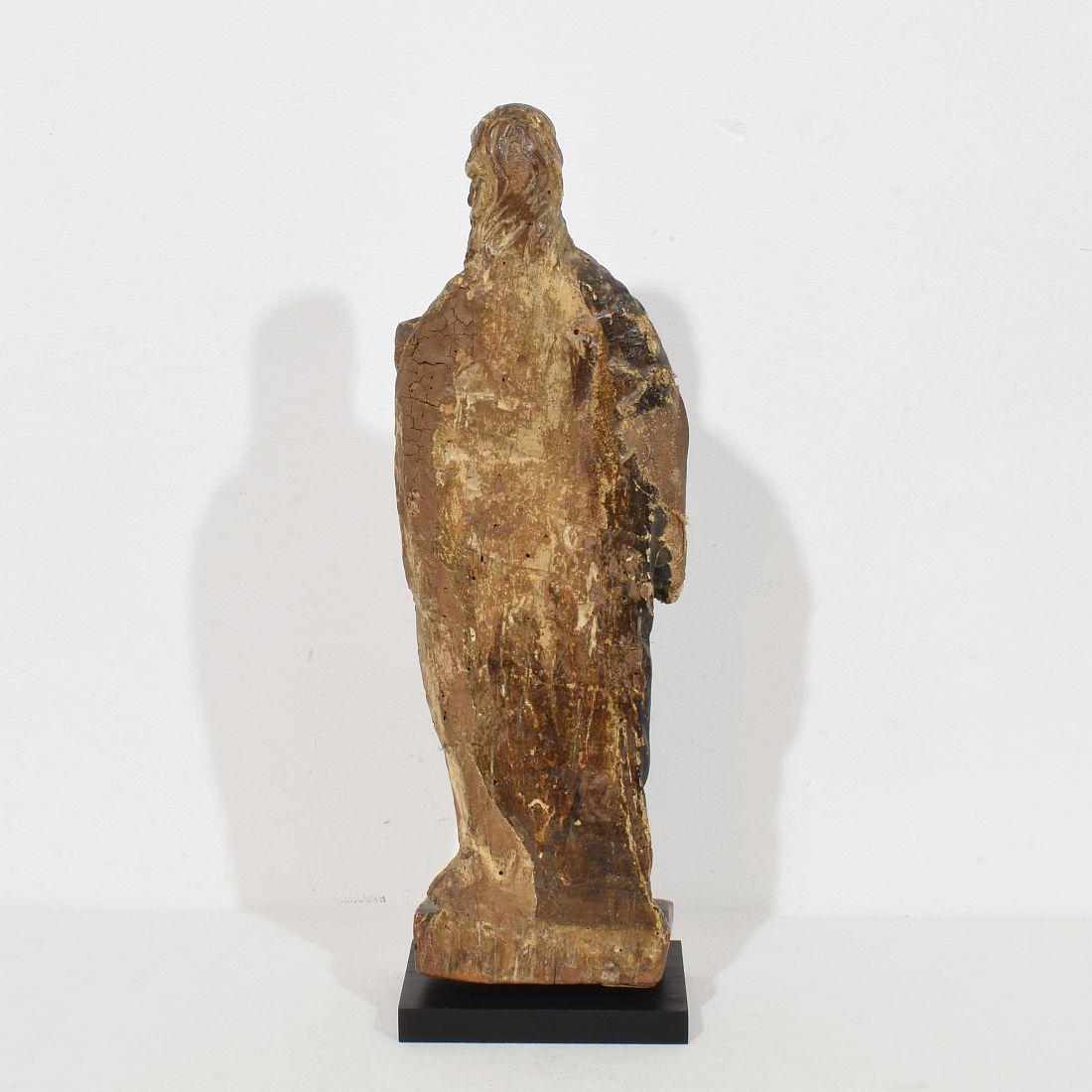 18th Century and Earlier French 17th Century Baroque Wooden Madonna with Child For Sale