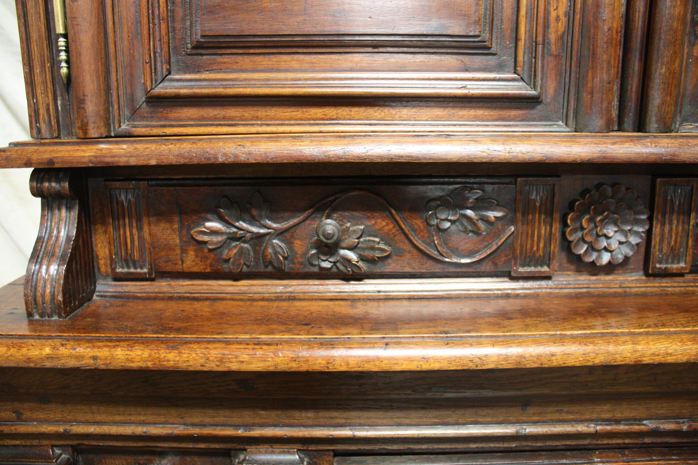 Oak French 17th Century Cabinet For Sale