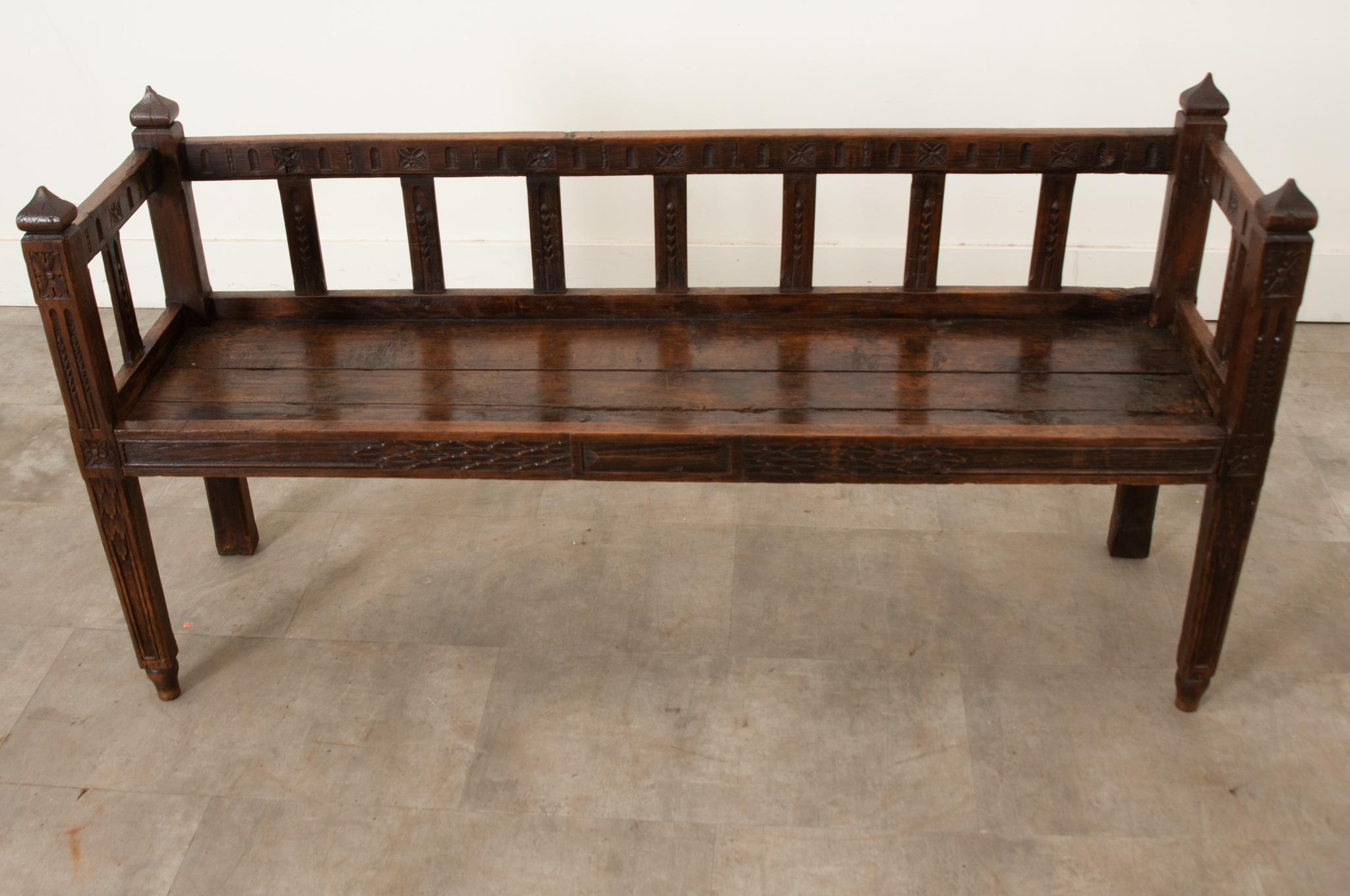 Other French 17th Century Carved Oak Bench
