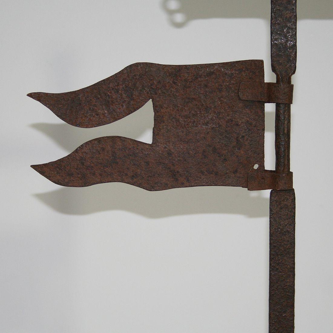 French 17th Century Forged Iron Weathervane 3