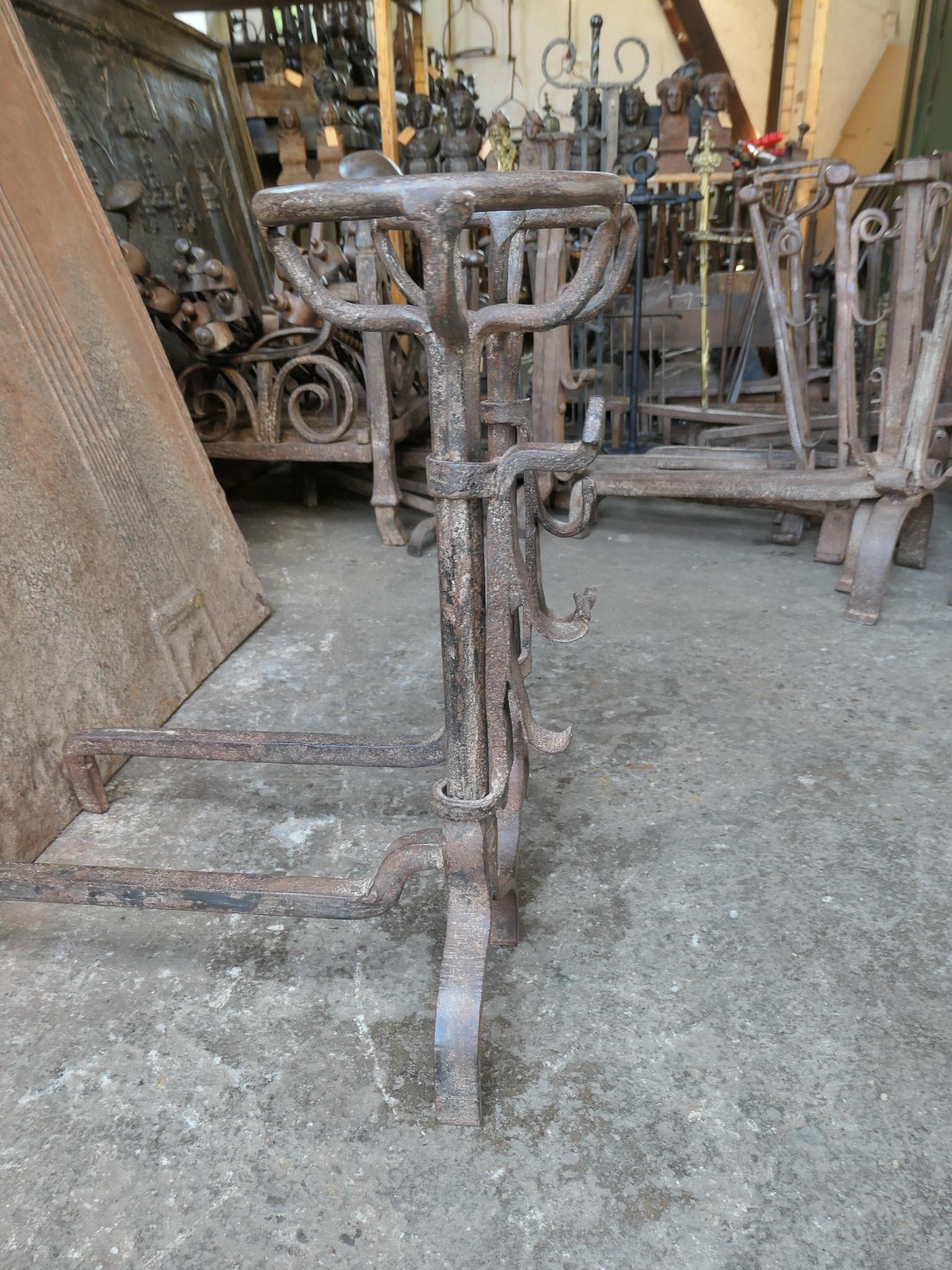 French 17th Century Gothic Andirons or Firedogs For Sale 9