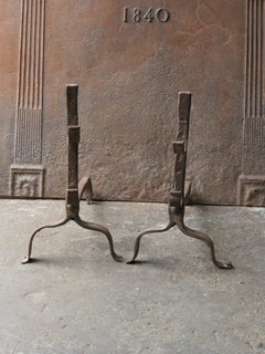 French 17th Century Gothic Andirons or Firedogs