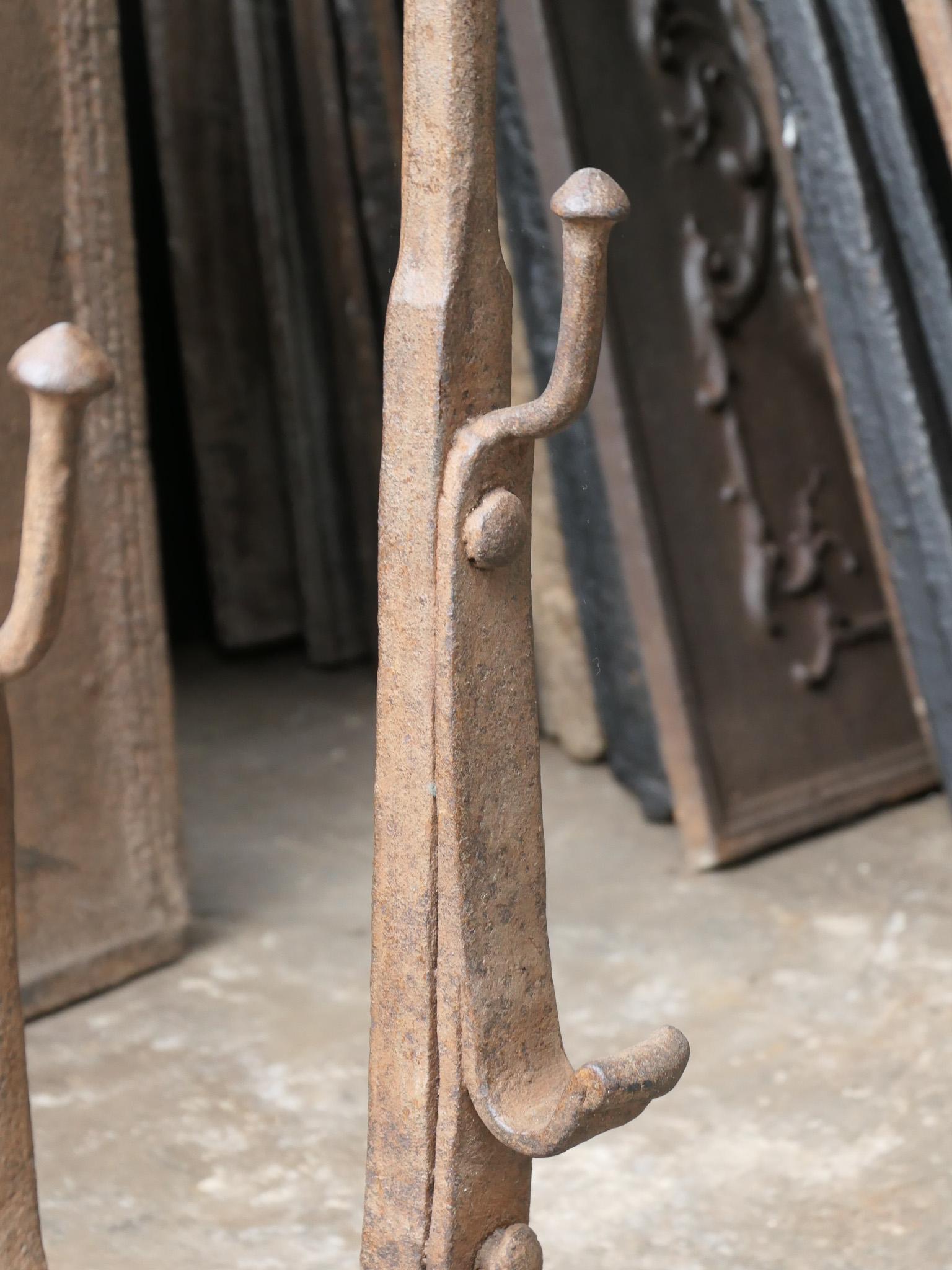 French 17th Century Gothic Period Andirons or Firedogs For Sale 8