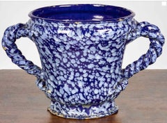 Important French 17th Century Nevers 'Bleu Persan' Faience Jardiniere