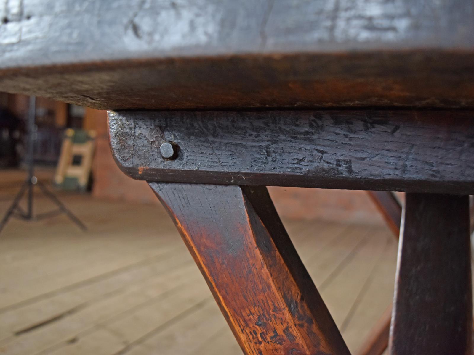 French 17th Century, Oak and Elm Rustic Console Table 4