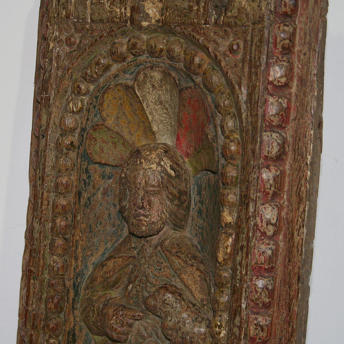 French 17th Century Oak Panel with Saint 1