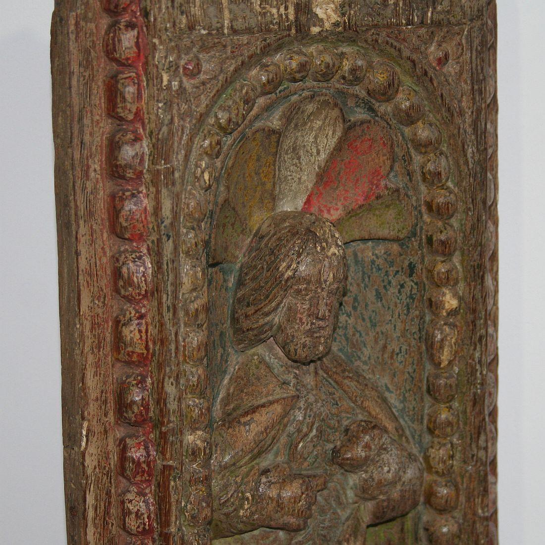 French 17th Century Oak Panel with Saint 2